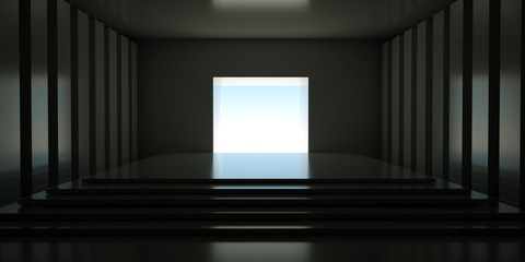 Abstract light room, 3 d rende