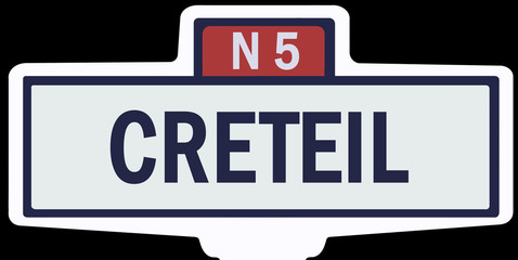 CRETEIL - Ancien panneau entrée d'agglomération
