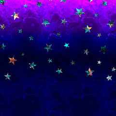 Abstract background for design. Purple watercolor. Turquoise stars