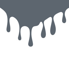 grey paint. gray ink drip. white background. vector illustration.
