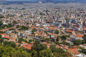 view of Athens from the Acropolis