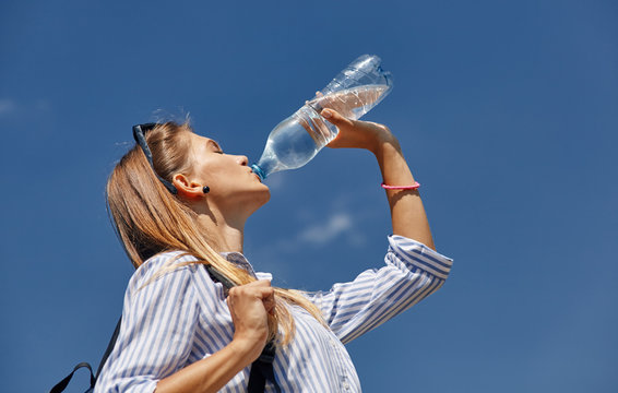 Woman drinking water