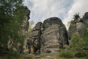 Fototapeta na wymiar Sandstone rocks, Tisa, Czech Republic