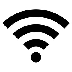Black wifi symbol icon isolated on a white background. Vector illustration.