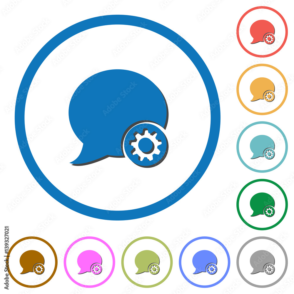 Poster blog comment settings icons with shadows and outlines