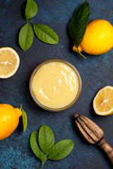 lemon curd in a glass bowl - 139327075