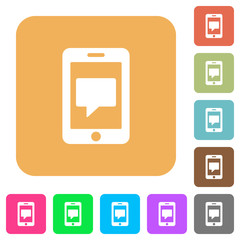 Mobile messaging rounded square flat icons