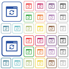 Application syncronize outlined flat color icons
