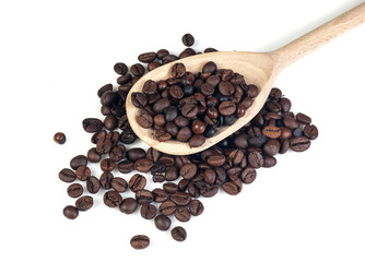 cofee beans on white