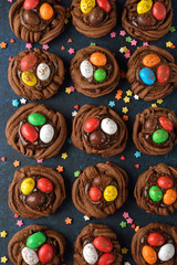 Cookies chocolate Easter nest