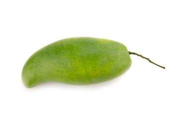 Green mango isolated on a white background