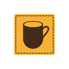 yellow sticker cuppa icon, vector illustraction design image