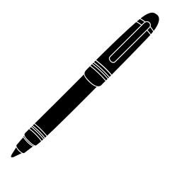 black contour metal ballpen icon, vector illustraction design image