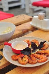 king prawns grilled with a creamy garlic sauce