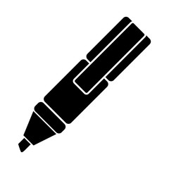 dark contour highlighter pen icon, vector illustraction design
