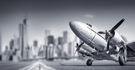 old aircraft against a skyline