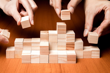 business teamwork concept, group work, partnership