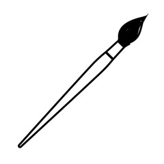 white contour paint brush icon, vector illustraction design image