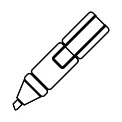 white figure highlighter pen icon, vector illustraction design