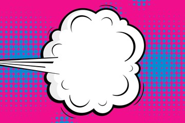 Abstract creative concept vector comic pop art style blank, layout template with clouds beams and isolated dots background. For sale banner, empty speech bubble set, illustration halftone book design.