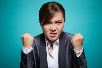 Angry woman screaming out