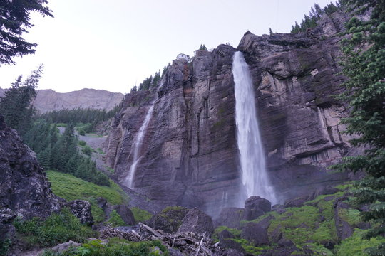 gorgeous mountain waterfal of water cascading down rocky surface © MICHAEL NASON PHOTO