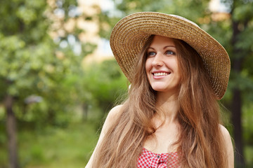 Beautiful woman with hat