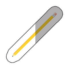 yellow contour pencil icon stock, vector illustraction design image