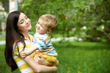 portrait of mother and son