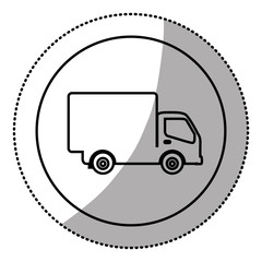 silhouette symbol delivery car icon, vector illustraction design image