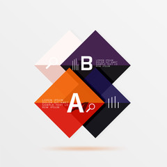 Overlapping square infographics