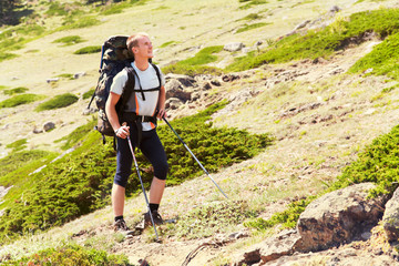 Fototapeta na wymiar hiker in the mountain