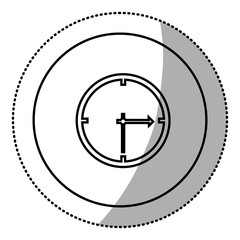 silhouette emblem sticker clock icon, vector illustraction design