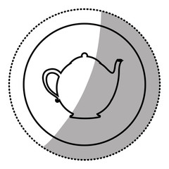 silhouette emblem teapot icon, vector illustraction design image