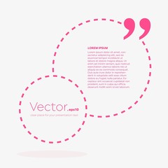 Abstract concept vector empty speech square quote text bubble. For web and mobile app isolated on background, illustration template design, creative presentation, business infographic social media.