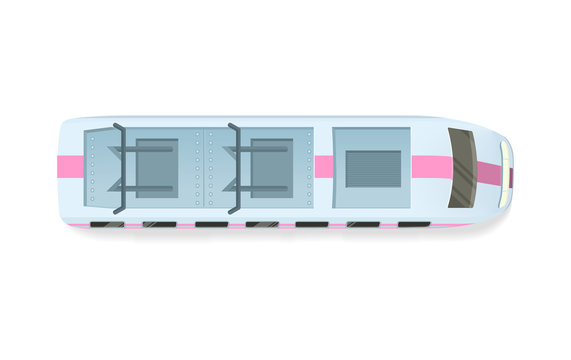 Tramway Or Speed Train Top View Vector Icon