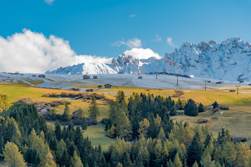 Autumn colors on the Italian Alps in Trentino Alto Adige