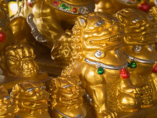 Chinese Golden Lion Statue
