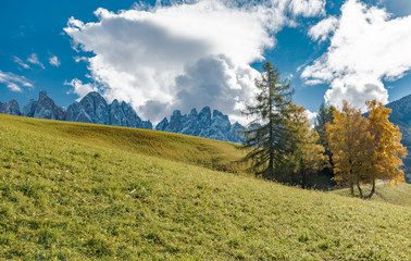 Autumn colors on the Italian Alps in Trentino Alto Adige