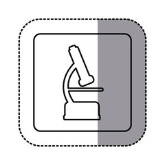 white emblem microscope icon, vector illustraction design image