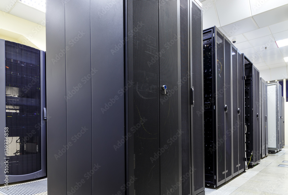 Poster supercomputer clusters in the room of modern data center