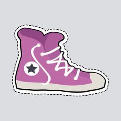 Violet Sport Footwear Patch Shoes with Dashed Line
