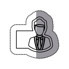 silhouette emblem guard person icon, vector illustraction design image