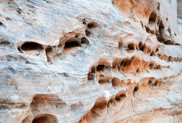 Narrow Path into a slot canyon, Valley of Fire in Nevada, USA