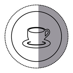 silhouette emblem cup with plate icon, vector illustraction design image