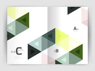 Abstract background with color triangles, annual report print backdrop