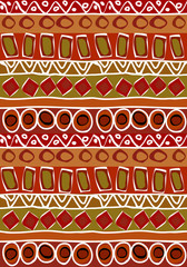 authentic African seamless pattern made with red and brown colors