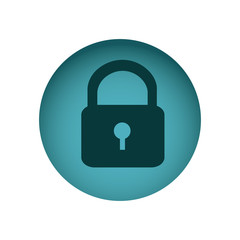 blue emblem lock icon, vector illustraction design image