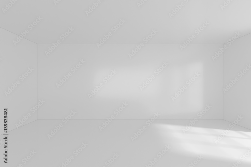 Poster white room interior in minimal style with empty wall background. 3d rendering.