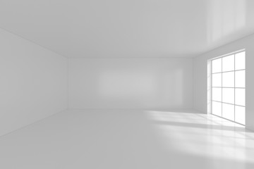 White empty interior with window. 3d rendering
